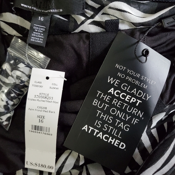 NWT Strap or Strapless Mesh Maxi Dress Plus Size 16 by White House Black Market - Picture 4 of 9